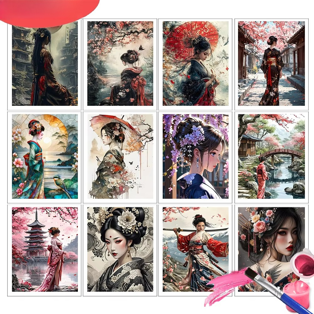Japanese Lifestyle Game - Paiting By Number Kits Woman Portrait