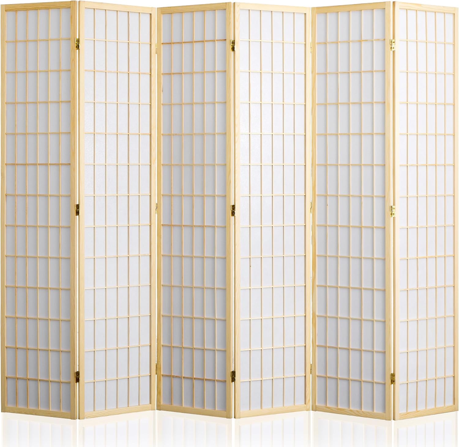 Shoji Screen Divider - 6 Panel Room Divider, Folding Privacy