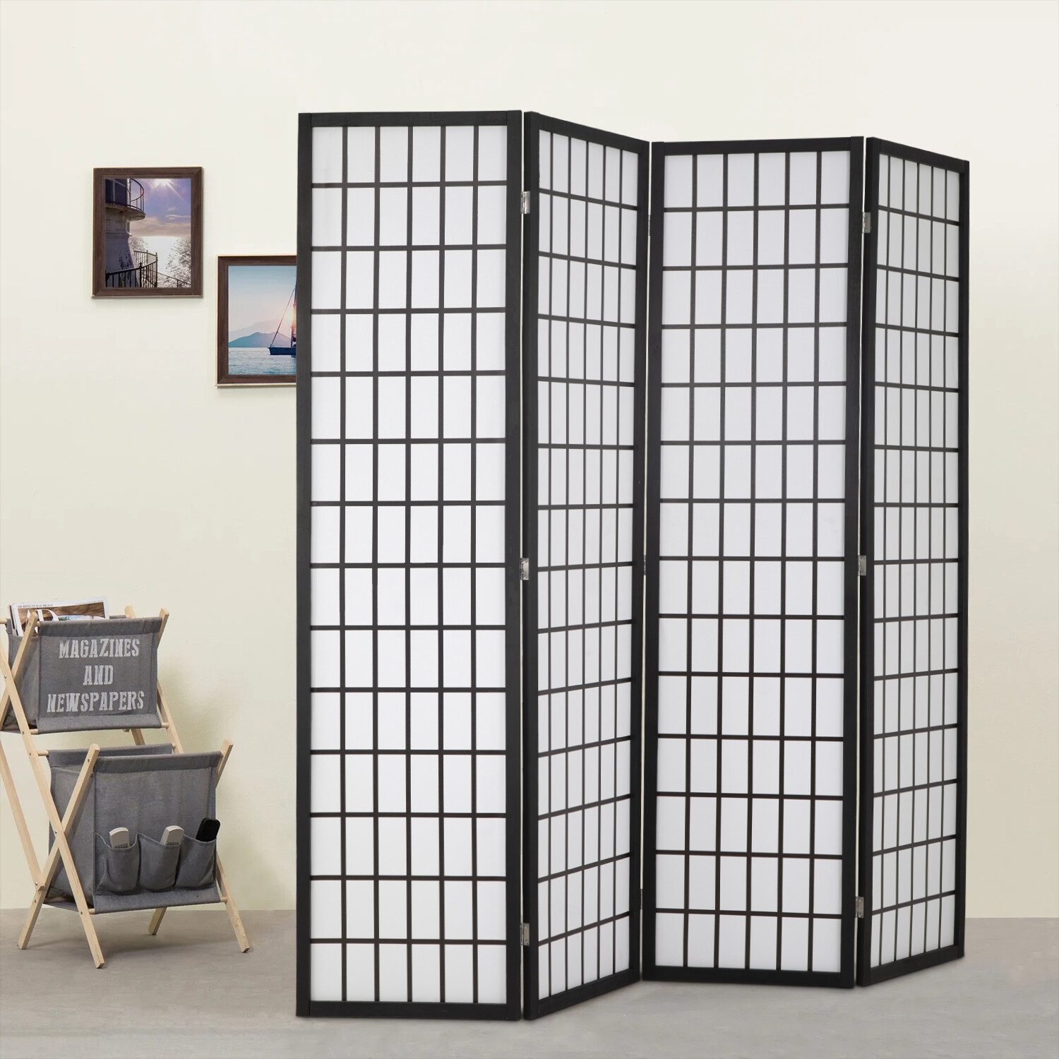 Shoji Screen Divider - Room Divider 4 Panel Oriental Shoji