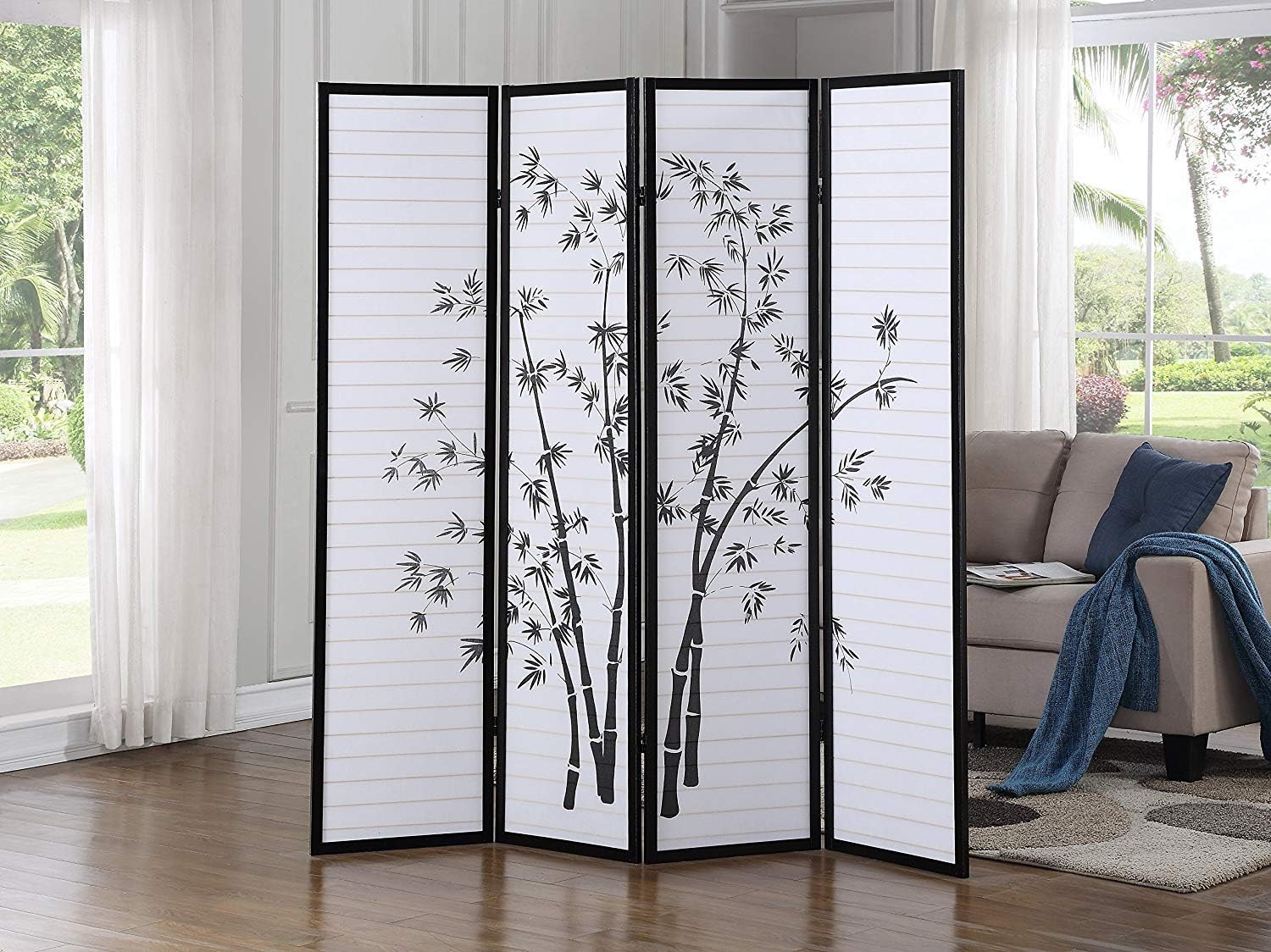Shoji Screen Divider - Shoji Screen/Room Divider Print Bamboo 4
