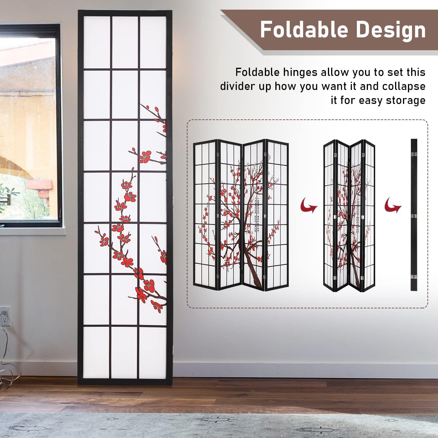 4 Panel Shoji Room Divider 6Ft - Shoji Screen Divider ulasan dan harga