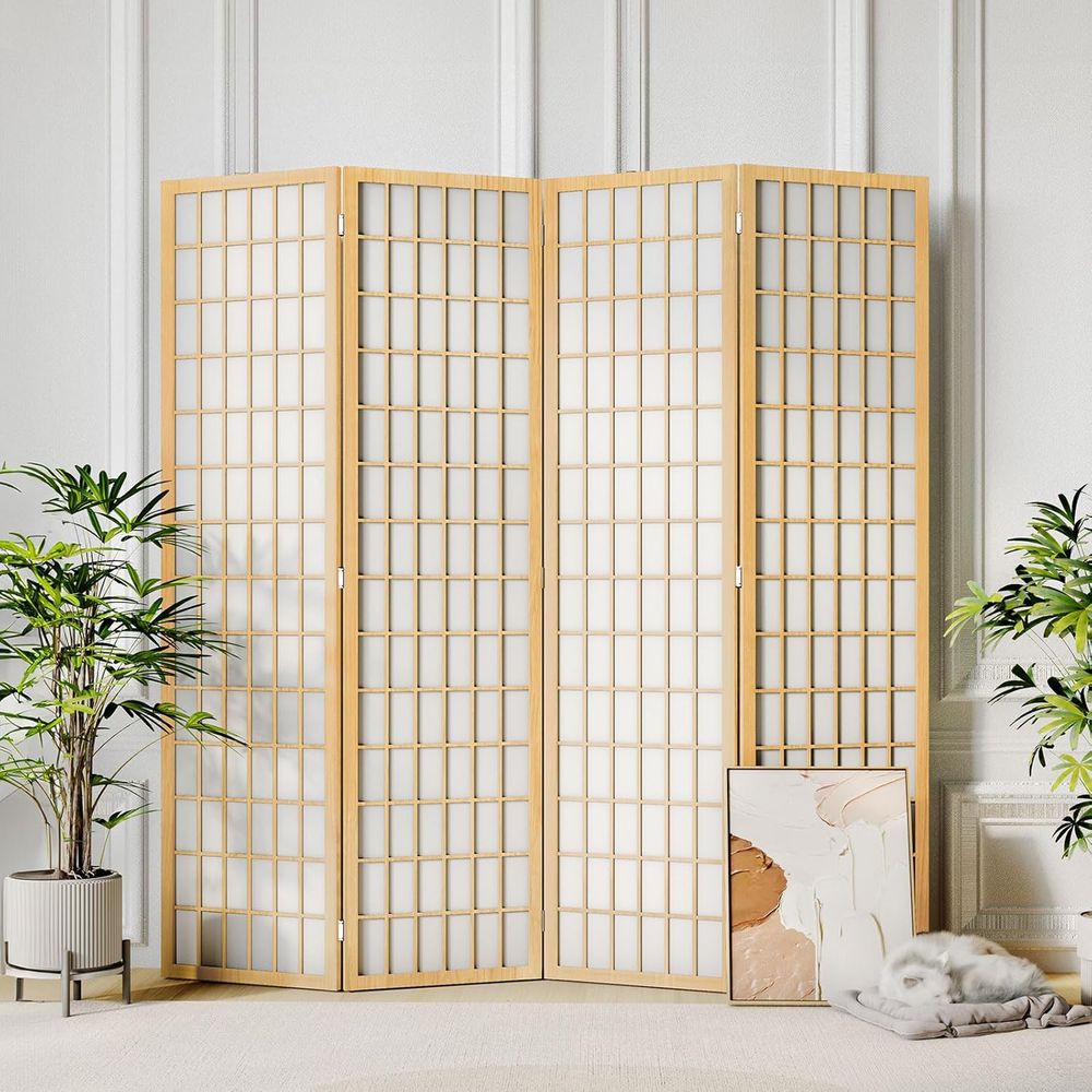Room Divider Wall 4 Panel, 6ft - Shoji Screen Divider ulasan dan harga