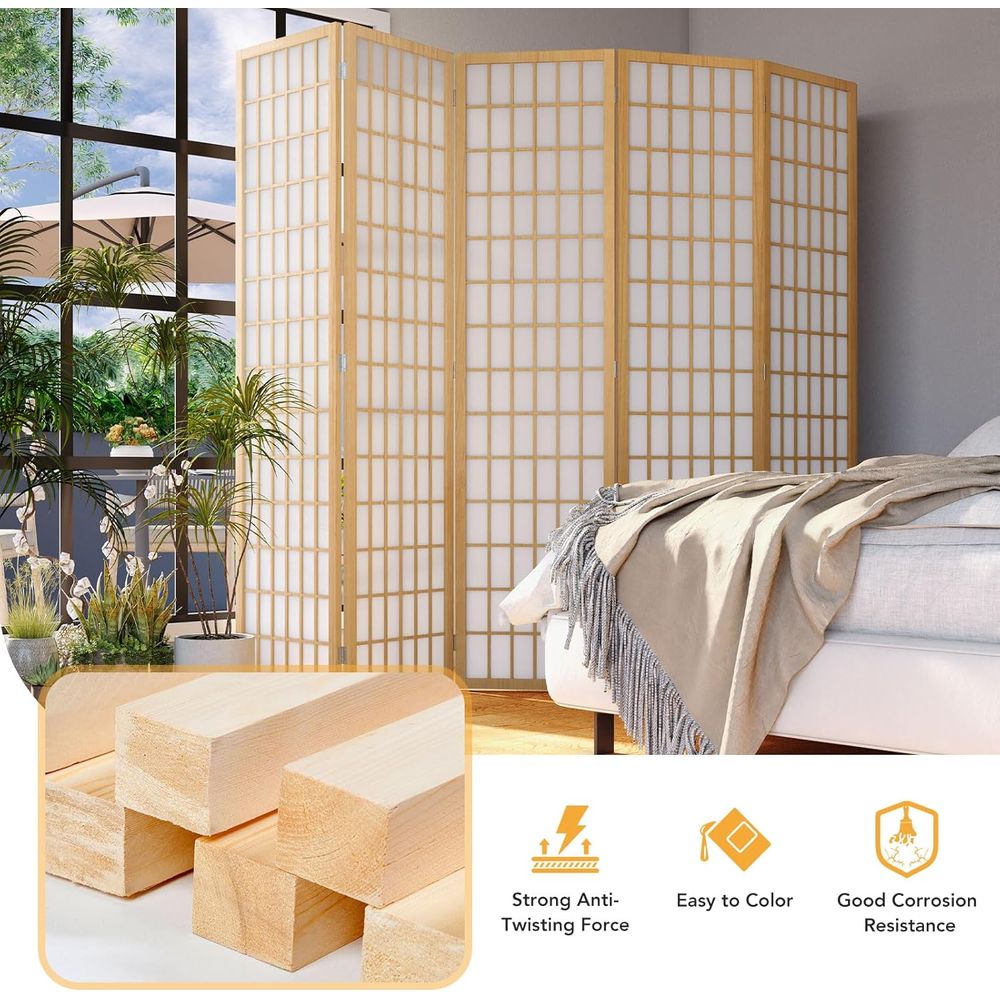 Room Divider Wall 4 Panel, 6ft - Shoji Screen Divider ulasan dan harga