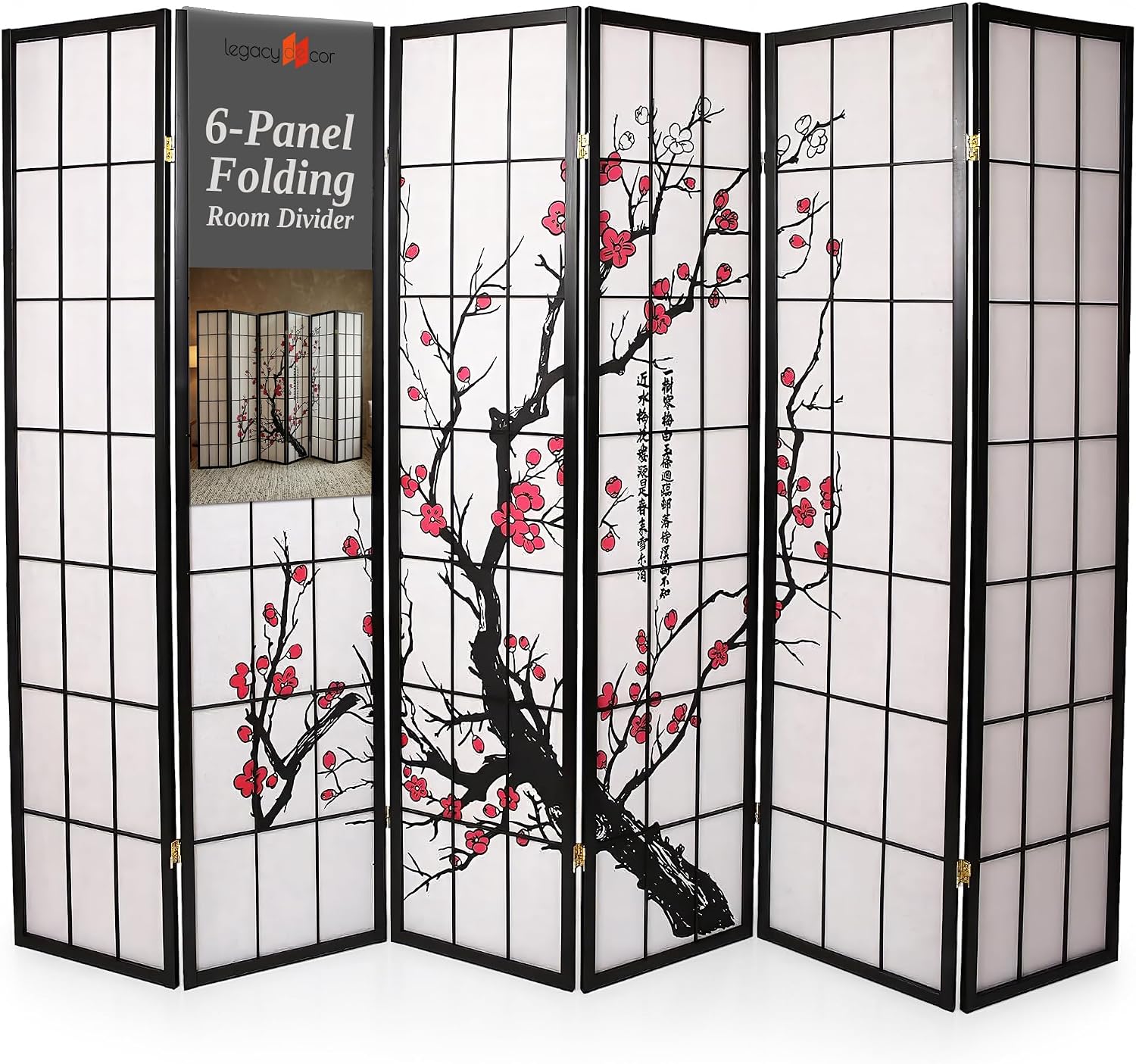 6-Panel Folding Room Divider P - Shoji Screen Divider ulasan dan harga