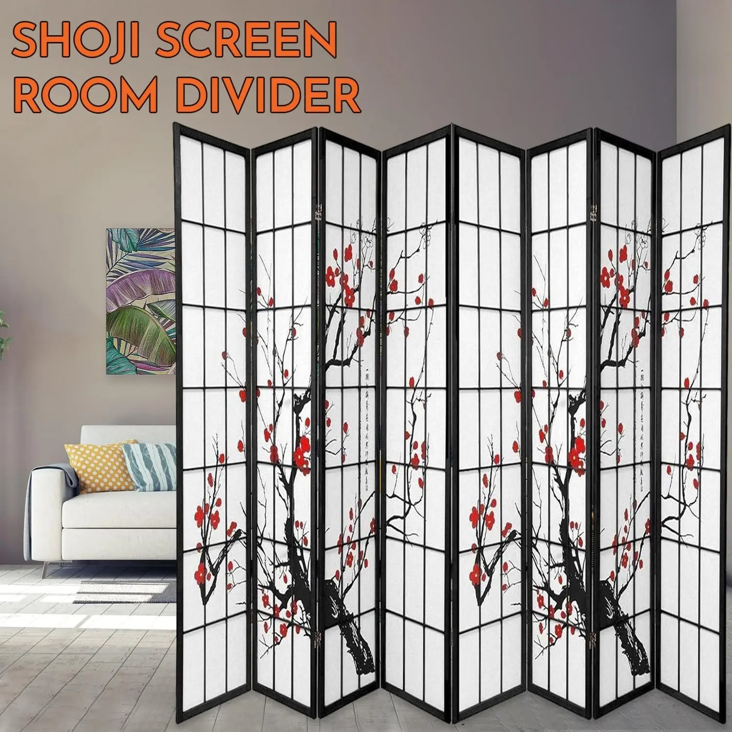 8   Por  Foldable Plum Blossom - Shoji Screen Divider ulasan dan harga