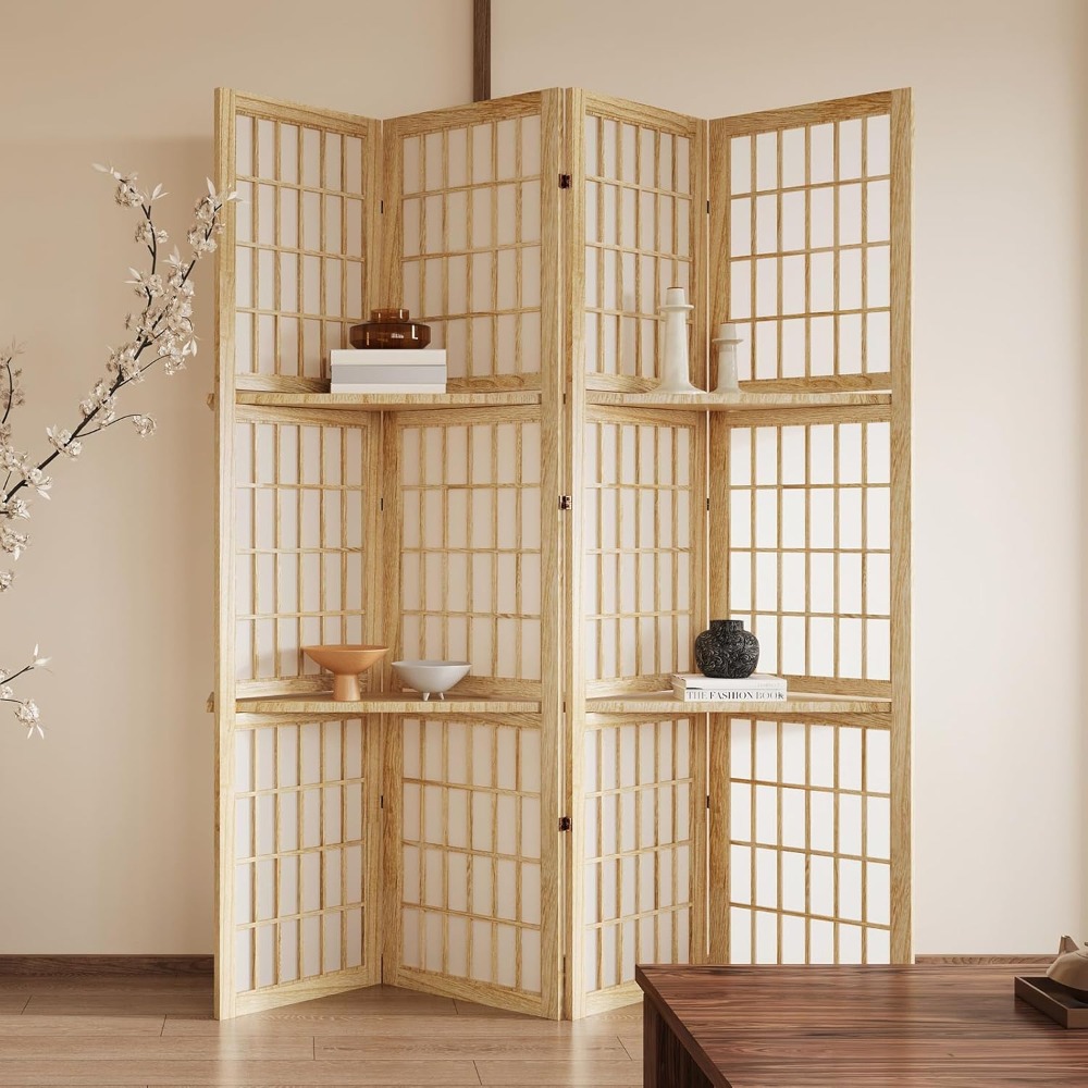 5.6FT Room Divider and Folding - Shoji Screen Divider ulasan dan harga