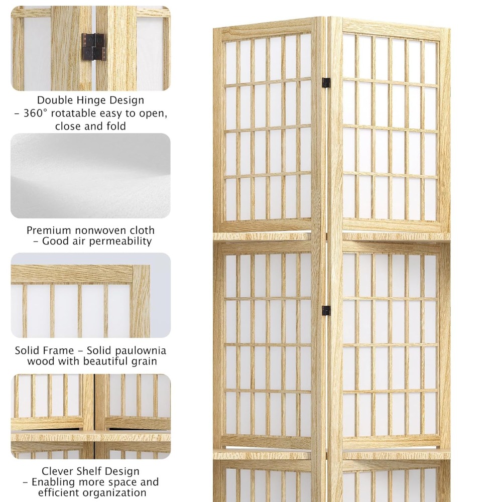 5.6FT Room Divider and Folding - Shoji Screen Divider ulasan dan harga