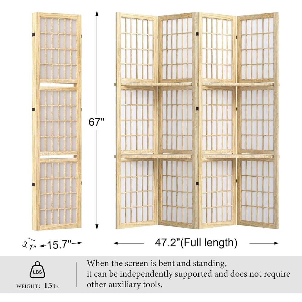 5.6FT Room Divider and Folding - Shoji Screen Divider ulasan dan harga