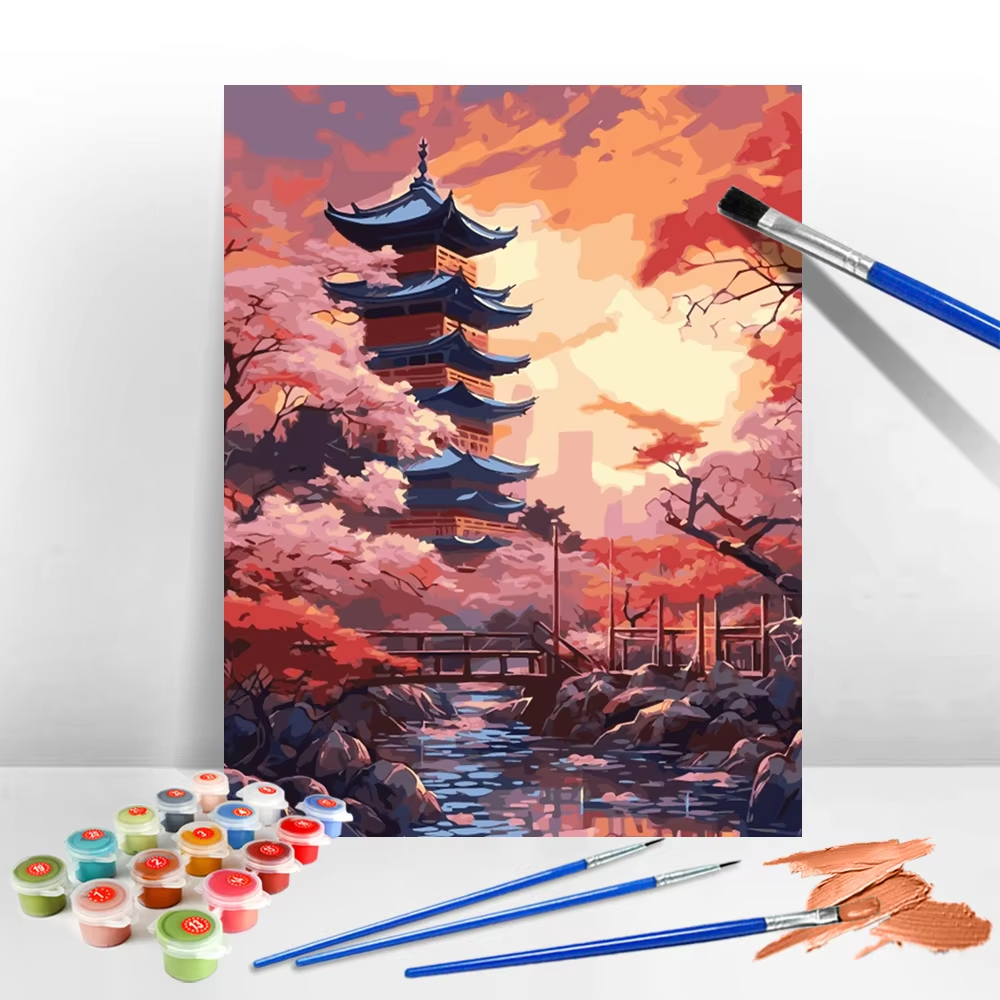 Handpainted Oil Painting Templ - Japanese Lifestyle Game ulasan dan harga