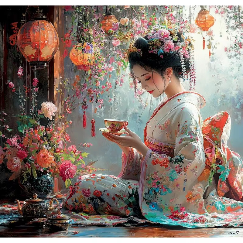 Japanese Style Woman Oil Paint - Japanese Lifestyle Game ulasan dan harga
