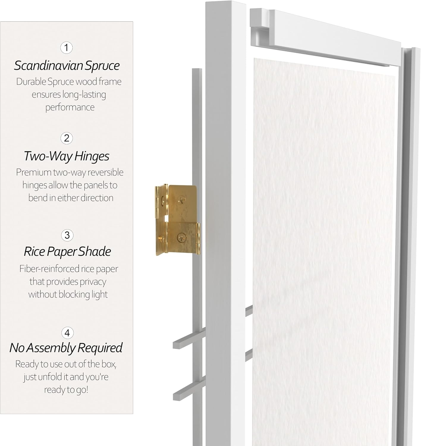 5-Panel White Shoji Screen Roo - Shoji Screen Divider ulasan dan harga