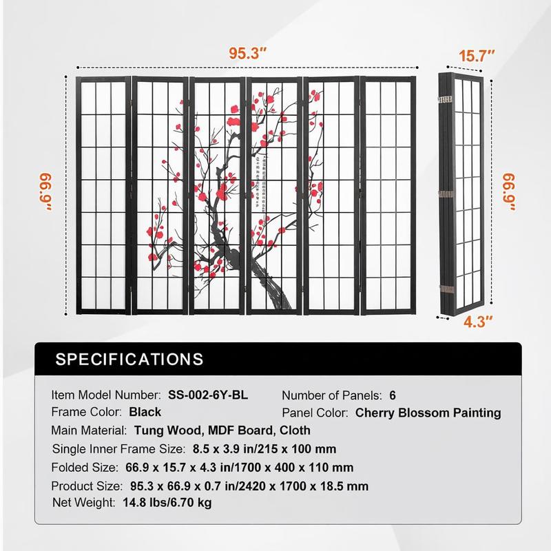 Japanese Shoji Screen 6 Panel  - Shoji Screen Divider ulasan dan harga