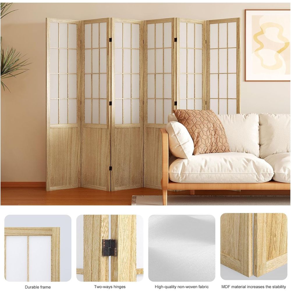 Room Divider, 66.9Inch Tall Ja - Shoji Screen Divider ulasan dan harga
